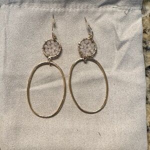 Park Lane Elegant Gold and light pink Hoop Earrings